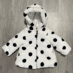 Baby Faux Fur Polka Dot Jacket